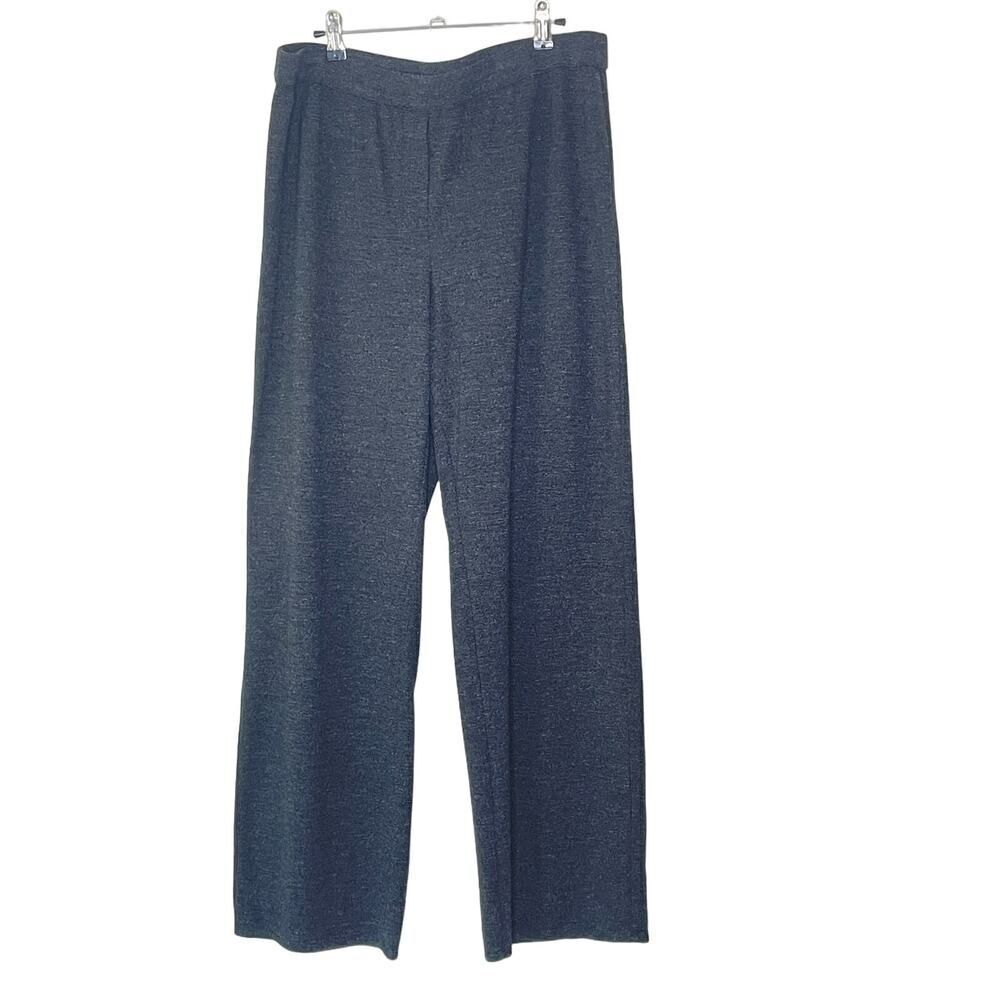 J. Jill Rib Knit Dress Pants Faux Zipper Large
